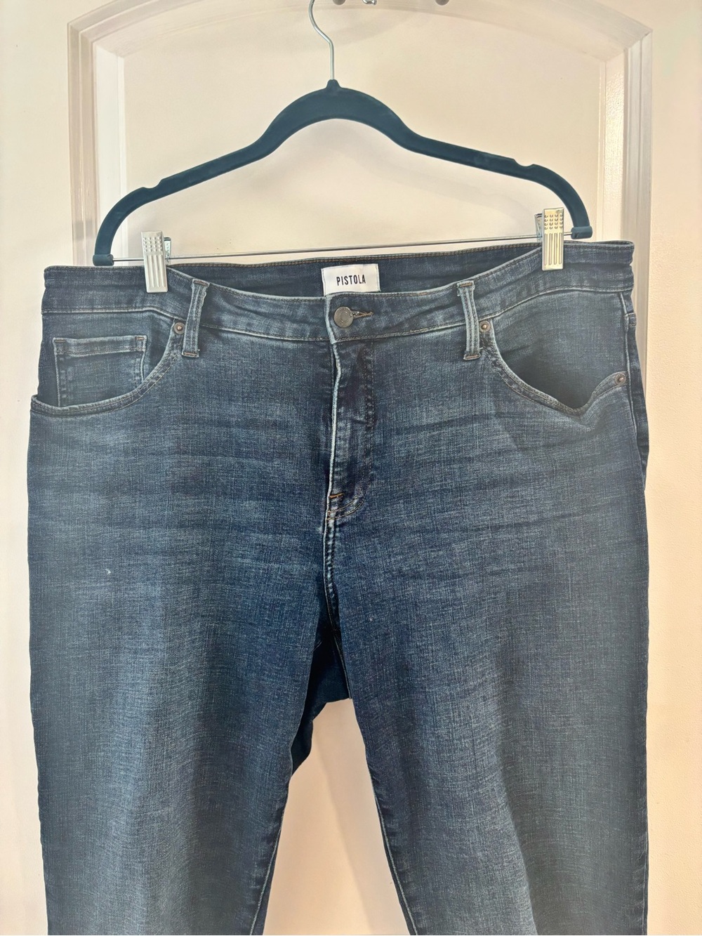 pistola Dark Blue Cropped High-Rise Jeans - Picture 3 of 7